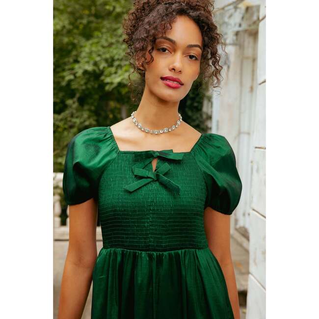 Cassie Dress in Green Taffeta - Dresses - 2