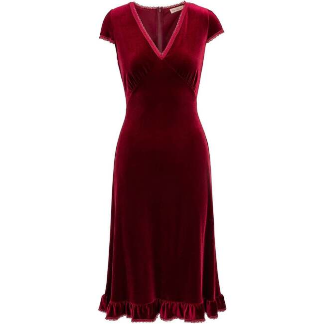 Livia Dress in Burgundy Velvet