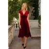 Livia Dress in Burgundy Velvet - Dresses - 2 - thumbnail