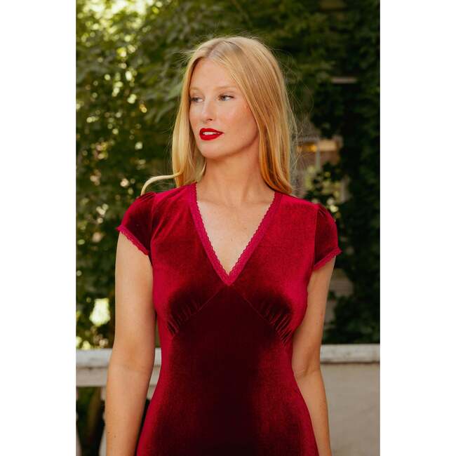 Livia Dress in Burgundy Velvet - Dresses - 3