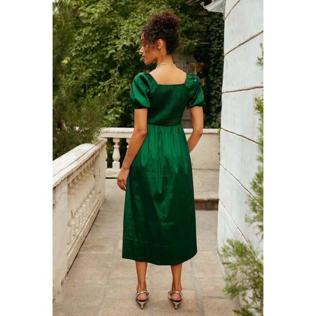 Cassie Dress in Green Taffeta - Dresses - 4