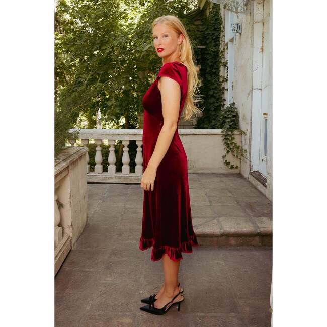 Livia Dress in Burgundy Velvet - Dresses - 4