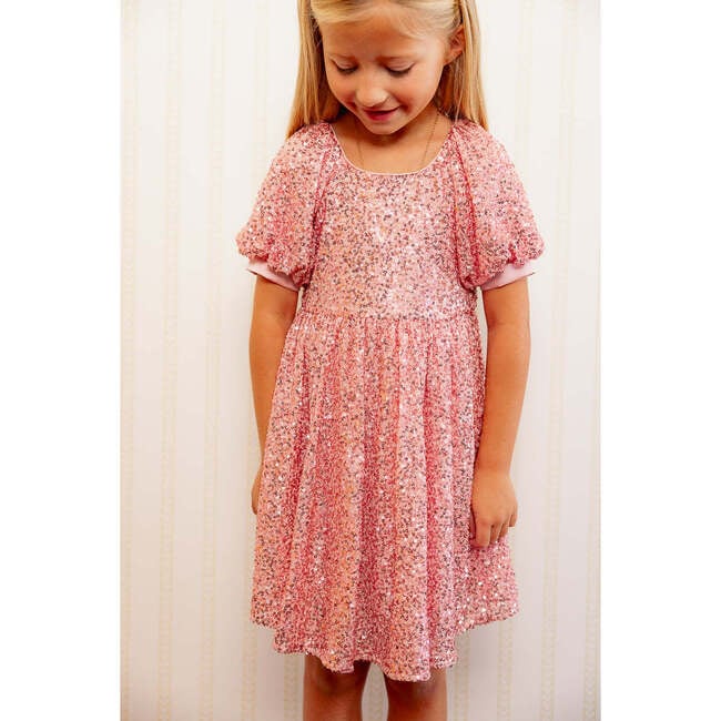 Mini Marisol Dress in Pink Sequin - Dresses - 3