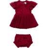 Baby Solange Dress Set in Burgundy Tulle - Dresses - 1 - thumbnail