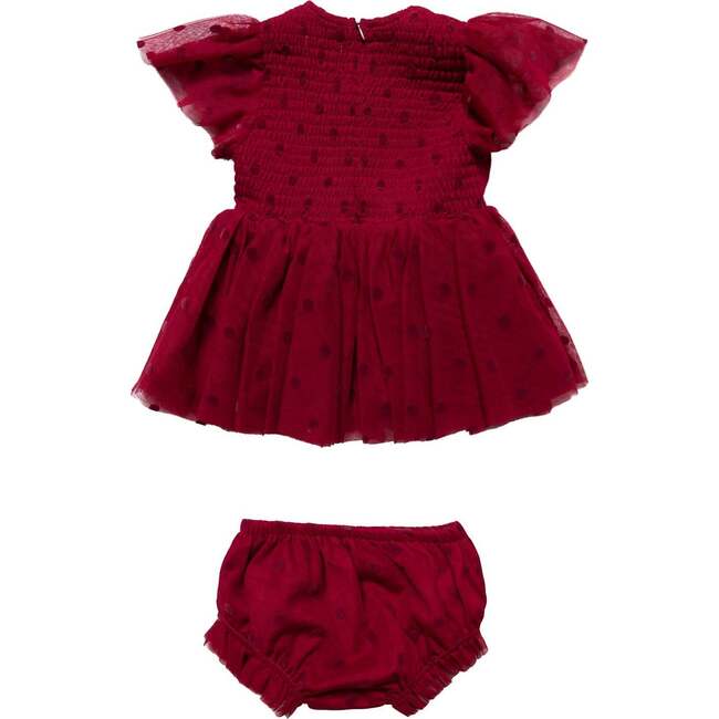 Baby Solange Dress Set in Burgundy Tulle - Dresses - 2