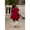Baby Solange Dress Set in Burgundy Tulle - Dresses - 3 - thumbnail