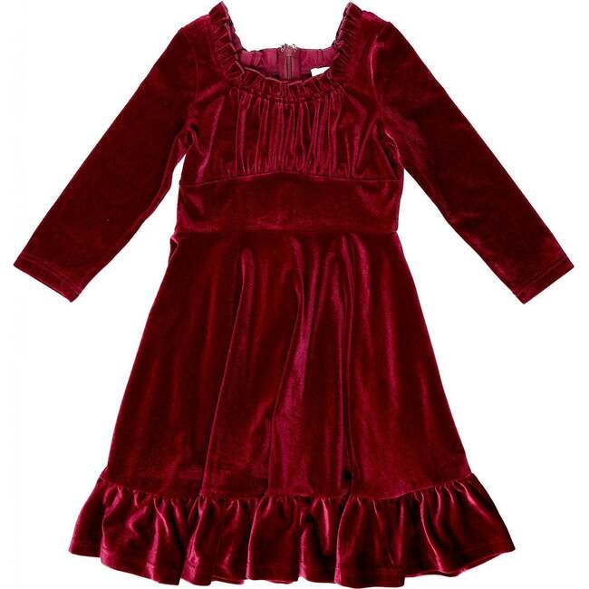 Mini Cypress Dress in Wine Velvet