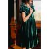 Mini Tiara Dress in Green Velvet - Dresses - 2 - thumbnail