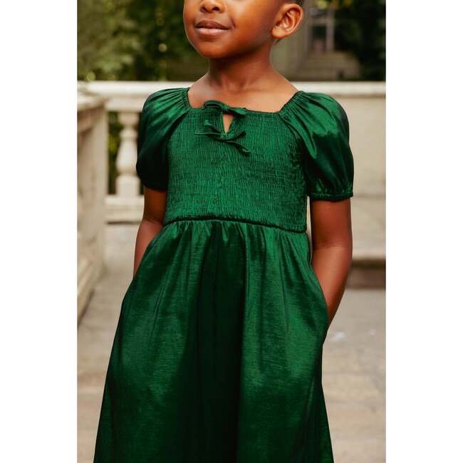 Mini Cassie Dress in Green Taffeta - Dresses - 3
