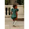 Baby Hattie Romper in Green Flocked Dot Tulle - Rompers - 4 - thumbnail