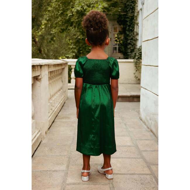 Mini Cassie Dress in Green Taffeta - Dresses - 5