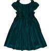 Mini Tiara Dress in Green Velvet - Dresses - 6 - thumbnail
