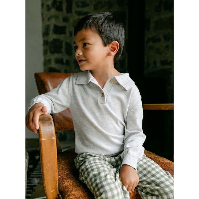 Reid Long Sleeve Polo, Sweater Knit