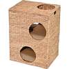 Jaxon 18" 2 Tier Handwoven Hyacinth Rectangular 5 Hole Pet Condo with 2 Machine Washable Cushions, Natural - Pet Accessories - 1 - thumbnail