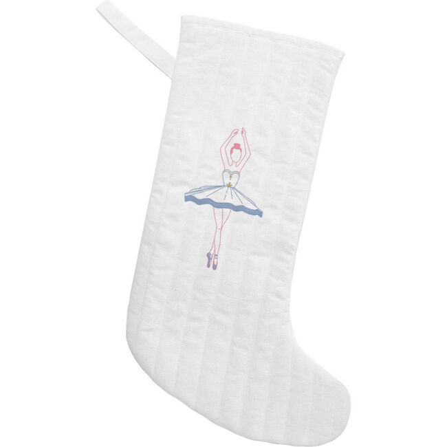 Ballerina Holiday Stocking, White