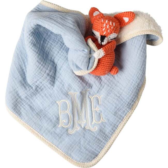 Lovey with Crocheted Rattle, Fox