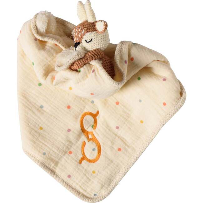 Lovey with Crocheted Rattle, Deer