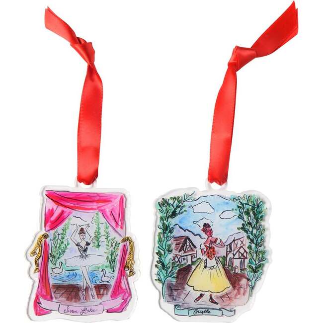 Famous Ballets Ornament Set, Swan Lake & Giselle