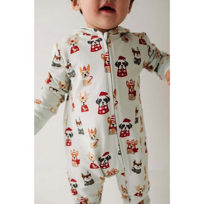 Terry Zip Romper Christmas Dogs - Rompers - 3