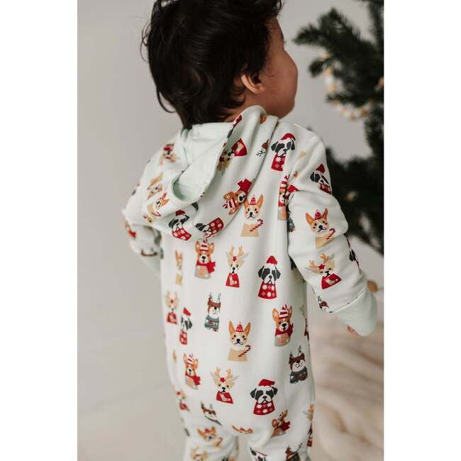Terry Zip Romper Christmas Dogs - Rompers - 4