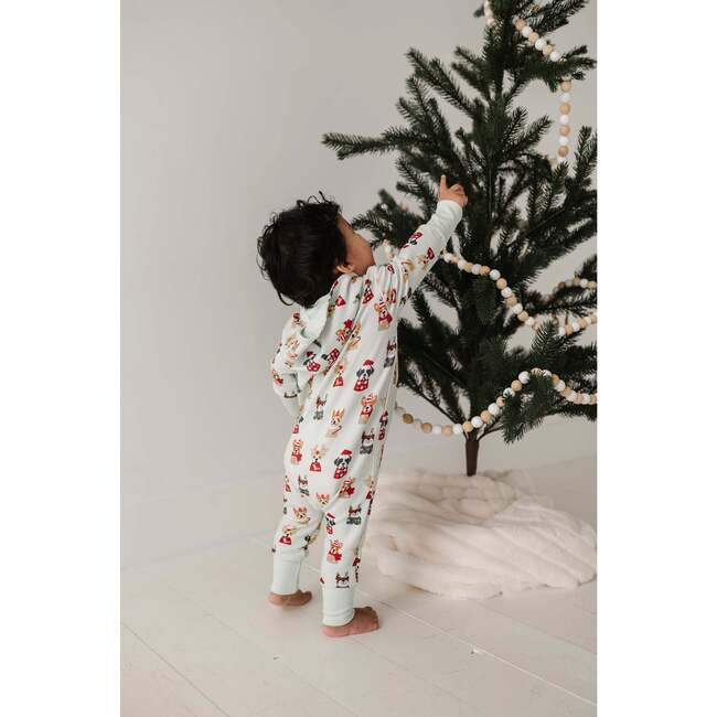 Terry Zip Romper Christmas Dogs - Rompers - 5