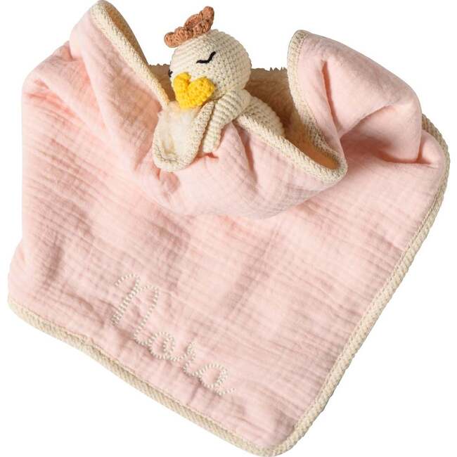 Lovey with Crocheted Rattle, Swan