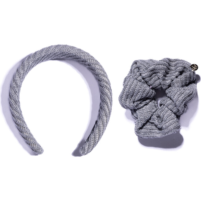 Teresa Headband, & Scrunchie Set, Grey