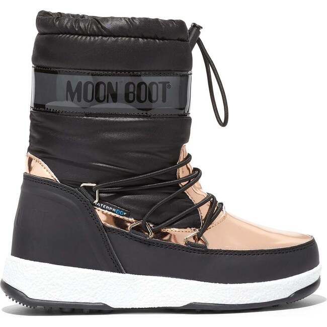 MOON BOOT Protecht Junior Black and Gold Nylon Boots Black