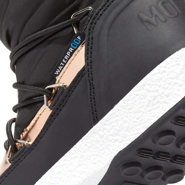 MOON BOOT Protecht Junior Black and Gold Nylon Boots Black - Boots - 3