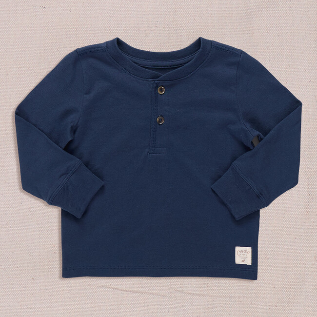Scout Long Sleeve Henley, Navy