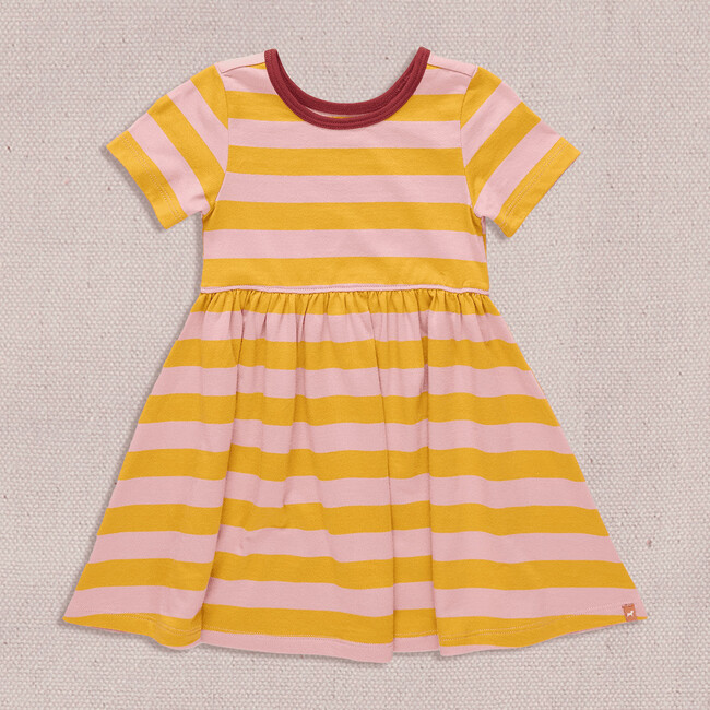 Sunny Dress, Pink and Yellow Stripes