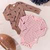 Baby Wonder Bodysuit, Pink Mini Half Hearts - Onesies - 2 - thumbnail
