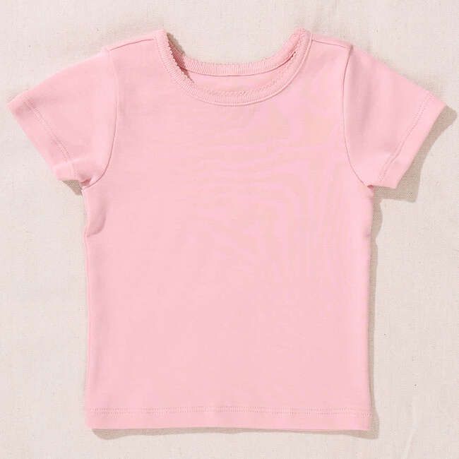 Short Sleeve Seesaw Rib T-Shirt, Pink