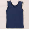 Joy Ruffle Rib Tank, Navy - Tank Tops - 1 - thumbnail
