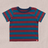 Adventure T-Shirt, Teal and Burgundy Stripe - T-Shirts - 1 - thumbnail