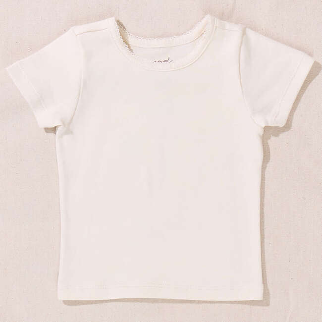 Short Sleeve Seesaw Rib T-Shirt, Cream