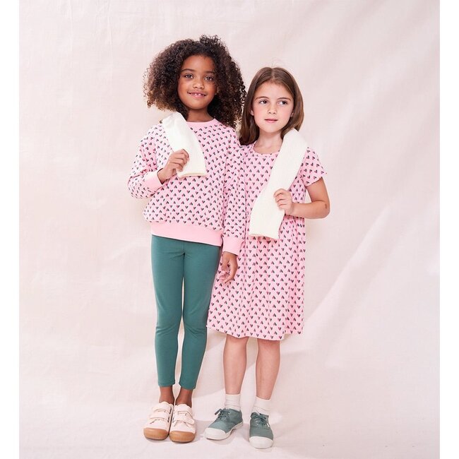 Sunny Dress, Pink Mini Half Hearts
