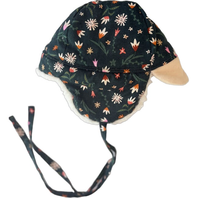 Winter Hat, Autumn on Green with Tie - Winter Hats - 3