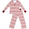 Women's Adult Bamboo Pajamas, Fair Isle Cranberry - Pajamas - 1 - thumbnail
