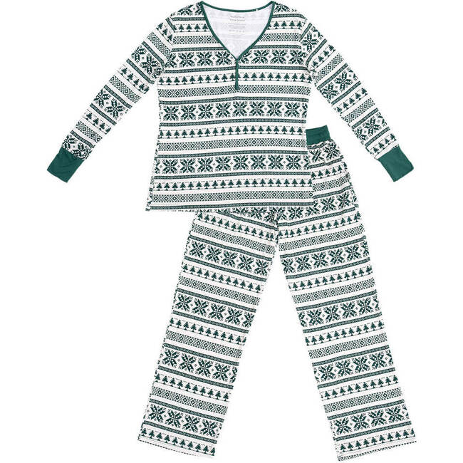 Women's Adult Bamboo Pajamas, Fair Isle Forest