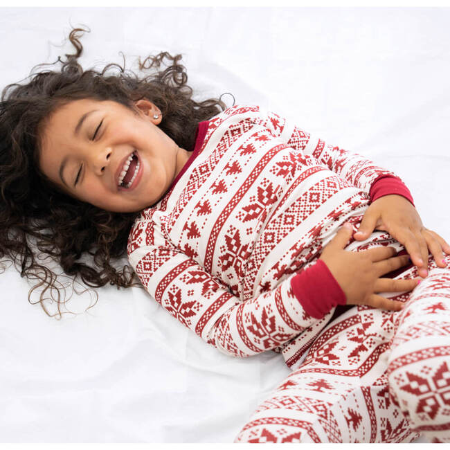 Toddler/Kids Bamboo Pajamas , Fair Isle Cranberry