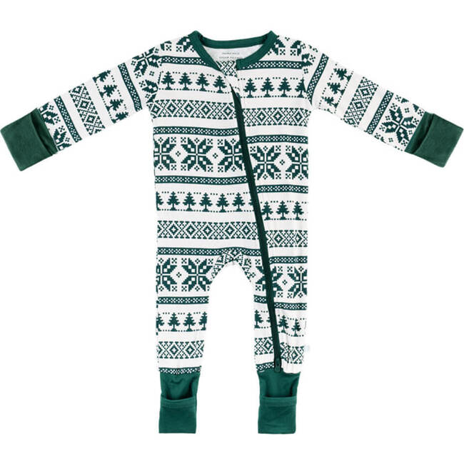 Baby Bamboo Pajamas W/ DreamCuffs®, Fair Isle Forest