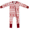 Baby Bamboo Pajamas W/ DreamCuffs®, Fair Isle Cranberry - Footie Pajamas - 2 - thumbnail