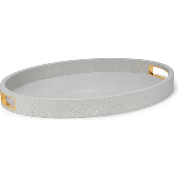 Modern Shagreen Cocktail Tray, Dove