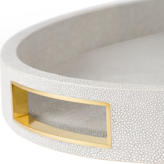 Modern Shagreen Cocktail Tray, Dove - Accents - 3