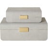 Modern Shagreen Large Jewelry Box, Dove - Accents - 4 - thumbnail