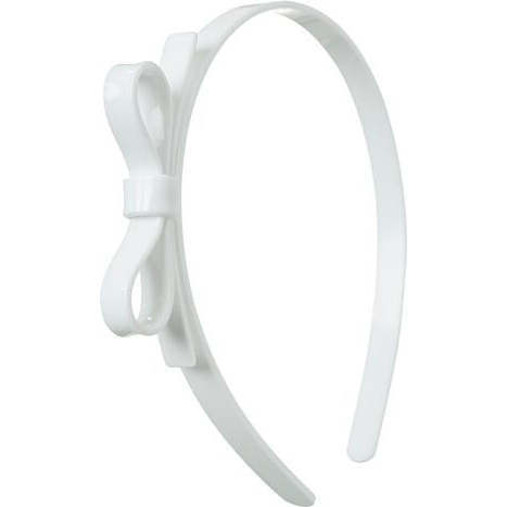 Thin Bow White Headband