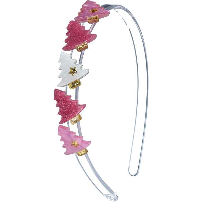 Tree Glitter Pink White Headband