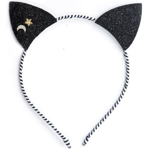 Faux Leather Cat Ears Black Fabric Headband