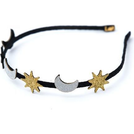 Faux Leather Stars Moon Fabric Leather Headband